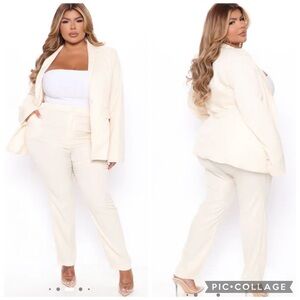Elegant Cream Women's Suit Set